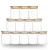 Förvaringsflaskor glas kryddburkar containrar lufttätt bambu täcker matbehållare set för kök diskburk lockar mjöl skafferi kan1579955