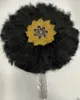 Figurines décoratives Double côté africain Turkey Feather Fan Dance Dance Dance Décoration de mariage Black 1pc