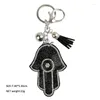 Coules de clés couleurs en gros argent plaqué Hamsa Fatima Hand Rhingestone Charms Palm Keychain Fashion For Car Key Ring Accessoires