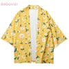 Vêtements ethniques Plus taille xxs-6xl 5xl 4xl Jaune Green Streetwear japonais Cardigan Femmes Men Harajuku Haori Kimono Top Yukata Tao