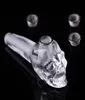 1pcs Yarı Değerli Clear Crystal Kuvars Kafatası Kaya değirmeci Sigara içme boruları 3metal filtreler el sanatları artan enerji9424799