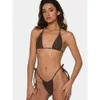 Women's Swimwear Dupu 2024 new swimsuit strap sexy bikini swimsuit Pinduoduo coffee dark green