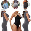 Damesjaberse dames kanten bodysuit buikregeling Camisole Shapewear Slelless Top Fajas Colombiaanas V-neck Backless jumpsuit Full Body Shaper Y240429