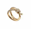 Everye's Favore Designer Ring Ladies Rope Knot Ring Luxury with Diamds fi rings for women classic Jewelry