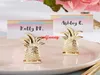 100pcs Mini Gold Gold Pineapple Table Place Holder Número do número do menu Stand para Wedding Favor Party Event Party Decoration F0514023584468