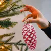 Julekorationer 5st/box boll dekoration träd pinjen nötter hängande ornament år Xmas festdekor tillbehör