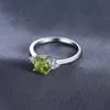 Ленточные кольца ювелирные изделия 1.1ct Natural Peridot 925 STERLLSILVER Solitaire R Для женщин модного драгоценного камня Weddgift J240429