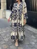 Boho Summer Maxi платье Женщины винтажные пуговицы с длинным рукавом элегантные праздничные пляж