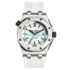Luxus Uhren APS Factory Audemar Pigue Royal Oak Offshore Watch 42mm Edelstahl weißer Gummi Stnz