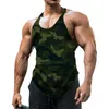 Camouflage Summer Fitness Tank Top Men Bodybuilding Gym Klädskjorta Slim Fit Vests Mesh Singlets Muscle Tops 240412