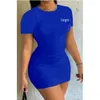 Plus Size Womens Dress Printed Tight Personalized Cross Fit Wrap Hip Trendy S-5XL 4-color Personality Sexy Casual Dresses Best selling