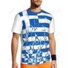 Exklusiv design Greklands flaggkorn 3D Tryckta män för att köra cykelfotboll Tennis Fitness Sports Jersey Mesh Fans Short T-shirt 240426