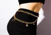 Luksusowe kobiety łańcuchowe pasy długi wisiorek multilayerowy złoty srebrny łańcuch sieci metalowe tali