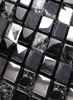 Czarny kryształowy szklany kamień mozaiki kuchenki backsplash płytki sgmt165 srebrne diamentowe szklane szklane ścianki kafelka łazienka 7716960