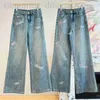 Brand de créateur de jeans pour femmes Jeans à jambe droite à la mode 24ch printemps Nouveau pantalon long à la taille lâche haute taille pour femmes gd4o