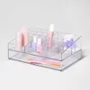 Organisateur cosmétique Super grande salle de bain en plastique Latiné Organisateur cosmétique Empilable Transparent 21 Couche Company Top Tray Makeup Storage Solution Q240429