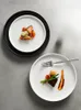 Tablice 8-calowe czarne ceramiczne ceramiczne danie z Matte Steak Spaghetti Plate Household Restaurant Frosted Japanse Flat Strewa