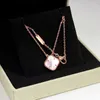 Designer di collane a pendente in oro rosa per donne 925 sterling argento placcato in oro 18k 1 motivano fiore a quattro foglie Collana trifoglio Collana Onyx Mother of Pearl Jewelry Girl Gift