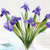 Fleurs décoratives de haute qualité PU Matériau artificiel irlandais iris fleur Décoration de mariage Bouquet Bouquet Fake Home Garden Office Party décor