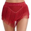 Wear Womens Womens Ringestone Tassel Fringe Fringe Dance Jupe Ballroom Latin Salsa Tango Samba Rumba Dancing Performance Costume Dancewear