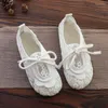 Casual Shoes Comfort Flower Mesh Sneakers Kvinnor Summer Flat Moccasins Wide Round Toe Granny Mom Walking Flats Non-Slip Ladies