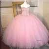 Vestidos 15 Anos Pink 2018 Ball Ball Prom Sweetheated Sequed Tulle Tulle Sweet 16 Quinceanera Dresses Custom 2024 0430