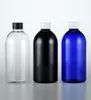 Frascos de botellas de almacenamiento 500ml x 20 Black Blue Bottle de plástico transparente con tapas de tornillo Recipiente de envasado cosmético Líquido PET9927665