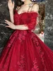 Lussuoso Quinceanera Red Quinceanera Abiti con Appliques 3D Fiori Elegante abito da ballo fuori spalla Adolescenti senza schienale Sweet 15 Vestidos De Bal Abiti da ballo da sera BC18656