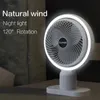 Electric Fans Portable wireless fan with night light 120 rotation quiet mini electric fan USB charging fanWX