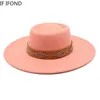 Sombreros de borde anchos Hates de cubo Nuevos sombreros Fedora para mujeres 9.5cm de ancho Brim caki Black Felted Dress Hat Panama Church Men Jazz Sombreros de Mujer J240429