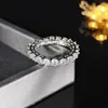 Кольца полосы 2024 Новое прибытие роскошное серебряное овальное вечное кольцо женское подарки Прямая доставка R4576 Q240429