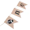 Fleurs décoratives 1pc Banner de jute de rugby de rugby Pull Flag Birthday Party Decoration Supplies un an pour enfants bébé