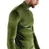 Men's T Shirts Men's sexy men's long sleeved t-shirt with golden velvet high neck, warm and versatile top, breathable and fashionable base shirt Man Tees Polos tops