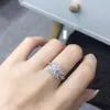 2021 Unique Lab Moissanite Promise ring 925 Sterling silver Engagement Wedding Band Rings for women Bridal Finer Jewelry 235Q