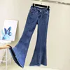 Jeans femminile gemutlich su dimensioni donne pantaloni bagliori di denim snello gamba larga da donna pantaloni da donna 38 40