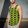 Tobs de débardeur pour hommes Jamaïque drapeau quotidien Black Green Yellow Body Body Body Homme Graphic Fashion Sans manches