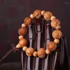 Link armbanden perzik hout lotus bloem armband boeddha kralen sieraden gesneden gereedschap Chinese stijl klassieke geschenken paar