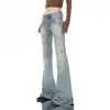 Frauen Jeans Y2K 00s Harajuku Weitbein hoher Taille 2024 Winter Schlanker Fit Hosen Vintage Streetwear Street Street Style -Denimhose
