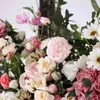 Fleurs décoratives de mariage rose arc de fond décoration arrangement artificiel arrangement de lignes de fleurs artificielles pending fêtard fleuri pavillon