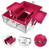 Cosmetic Organizer 1. packaging box aluminum alloy portable cosmetic adjustable container (6 tray boxes) Q240429