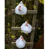 Décorations de jardin clôture de poulet Résine Funny Resin Gift Gift Art Crafts Plug dans la cour sculpture de jardin Statues de coq poule