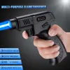 Modèle de pistolet créatif en gros personnalisé Torche plus légère à la flamme de flamme de jet de cigare à trace de vent, fumage butane rechargeable de fumage sans gaz plus léger