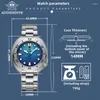 Avanadores de pulso AddiesDive Top Brand Men's Watch Blue Luminous 200m Diver Sapphire Crystal NH35 Relogios Masculino Mecânica Automática