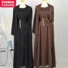 Nida Ramadan Abaya Dubai Islam Turkiet Muslim sätter Hijab Modest Dress Kaftans For Women Robe Femme Ensembles Musulmans Kimono 240423