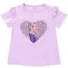 T-shirt principessa di ghiaccio adorano paillettes capovolta per bambini maglietta di moda di moda nuovo arrivo magliette corta tops tops boys children bill abbigliamento casual pullover casual