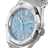 Montres de luxe APS Factory Audemar Pigue Royal Oak Watch 37mm Blue Index Hour Mark Dial STPW