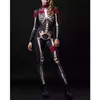 Vrouwen Halloween eng skelet bodysuit print carnaval jumpsuit kostuum