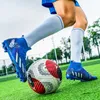 Stivali da calcio da uomo rosso nero stampato in tappeto senza slip scarpe calcistiche per uomo stivali bordati per bambini Cramponi di calcio 240426