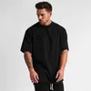 Mäns T-shirts Vanliga väver Gymkläder Fitness Wear Overdimensionerade T-shirts Mens Hip-Hop Sweatshirts Lossa kortärmade T-shirts Muskelbyggnad T-shirtsl2403