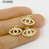 Anhänger Halsketten 12 PCs Goldfarbe Zirkon Augen Accessoires für Schmuck Herstellung schön 7694